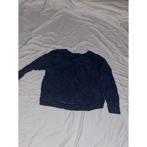 Hanes‎ Ecosmart 2XL Long Sleeve Crew Neck Pullover Dark Blue Casual Top